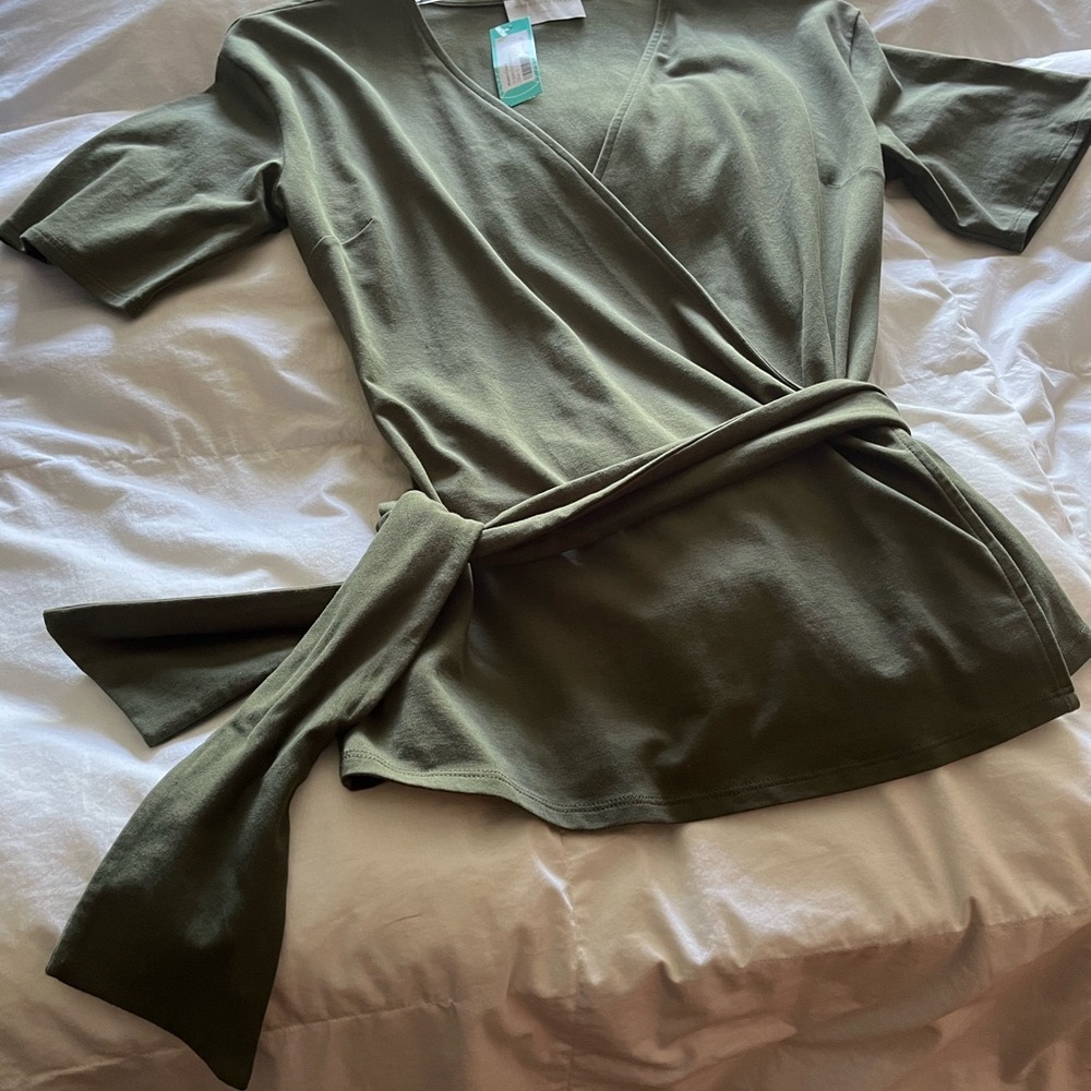 Modern Citizen Olive Green Wrap Top